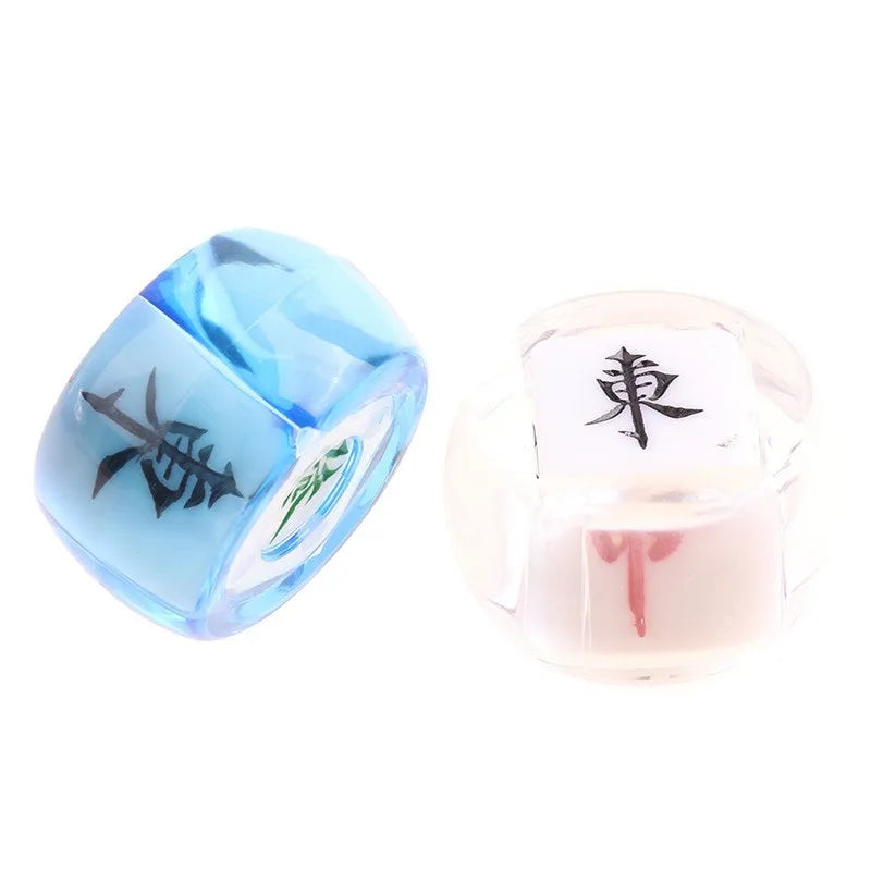 Mahjong Wind and Dot Dice Set, 22mm, East South West North Zhong Fa, view 2