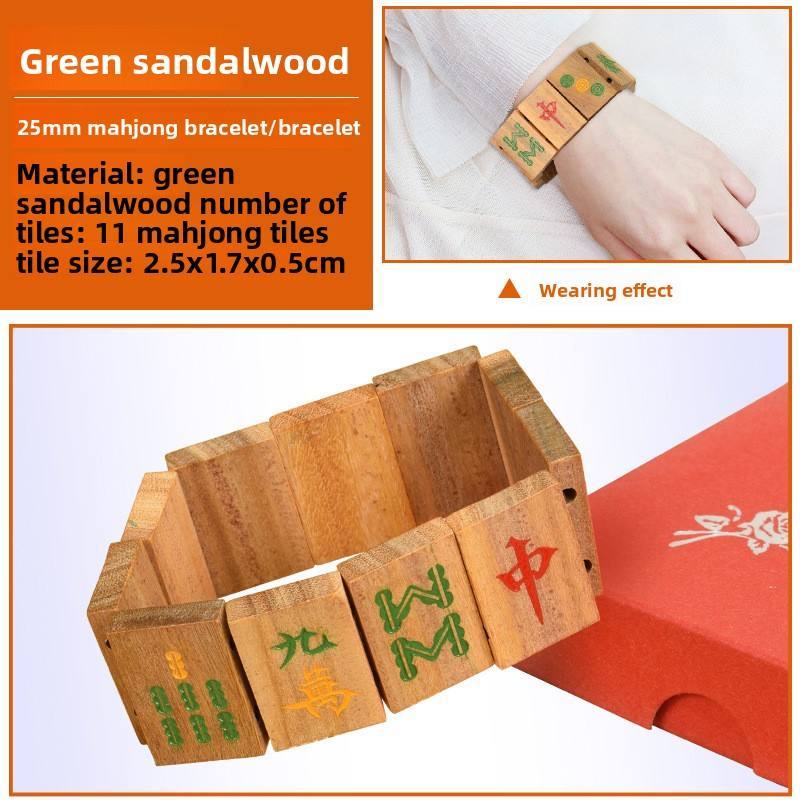Mahjong Pendant Necklace and Bracelet Set, Acrylic and Wood, for Men and Women, view 6