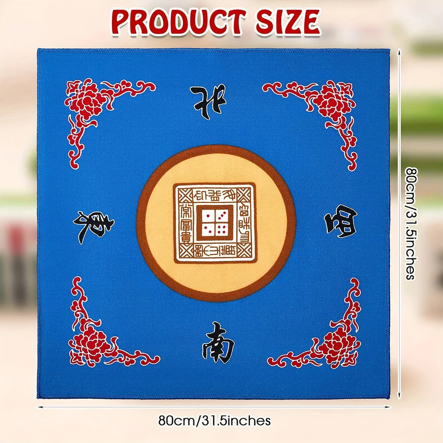 Mahjong Mat with Storage Bag, Non-Slip, Noise Reducing Table Cover for Party Games, view 4
