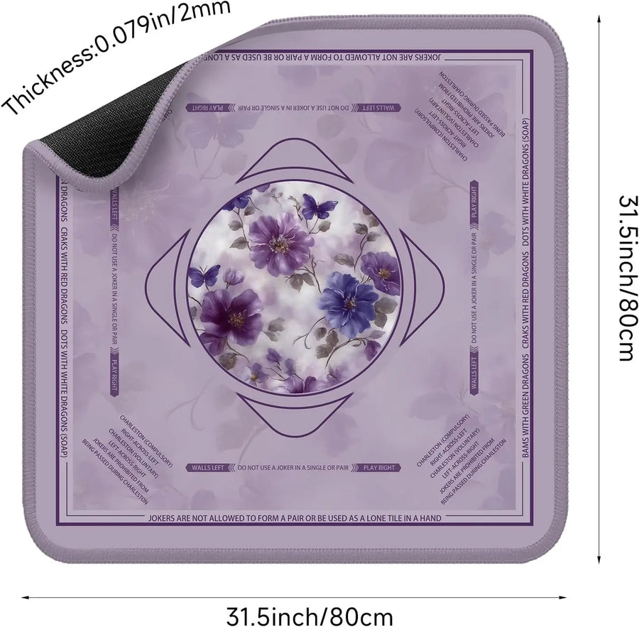 Mahjong Mat, 36 Inch Waterproof Game Mat and Table Cover, Portable, Lavender, view 2