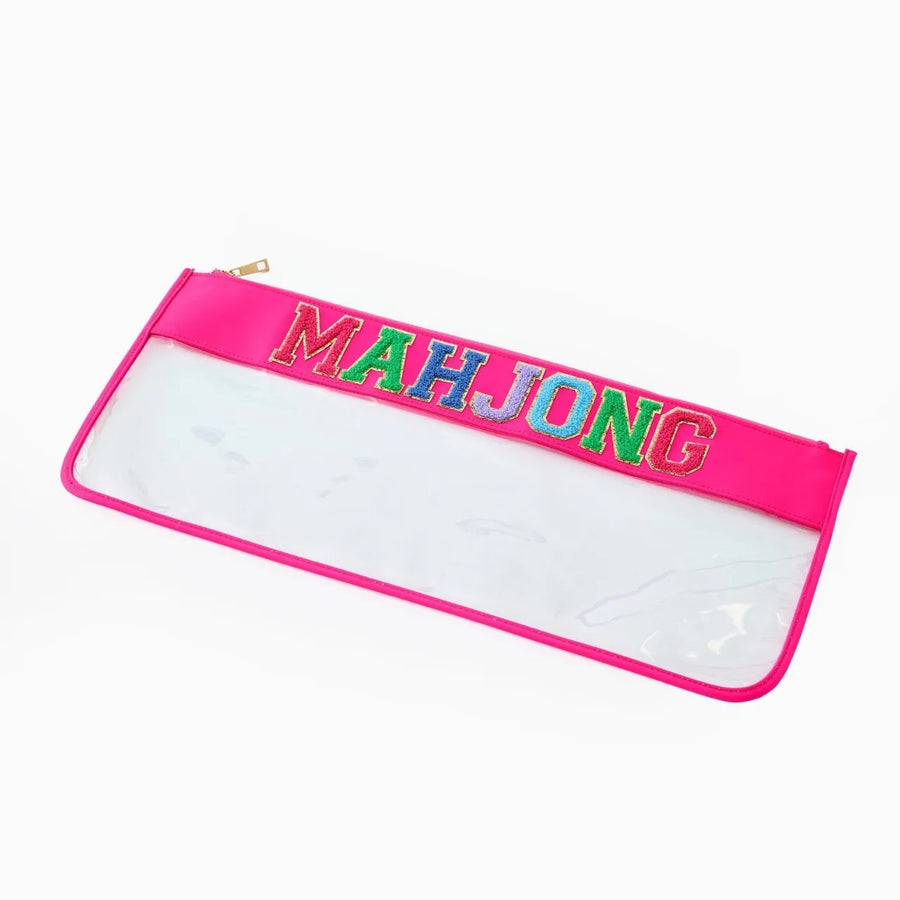 Mahjong Storage Bag with Embroidered Letters, Large Capacity Portable Travel Bag