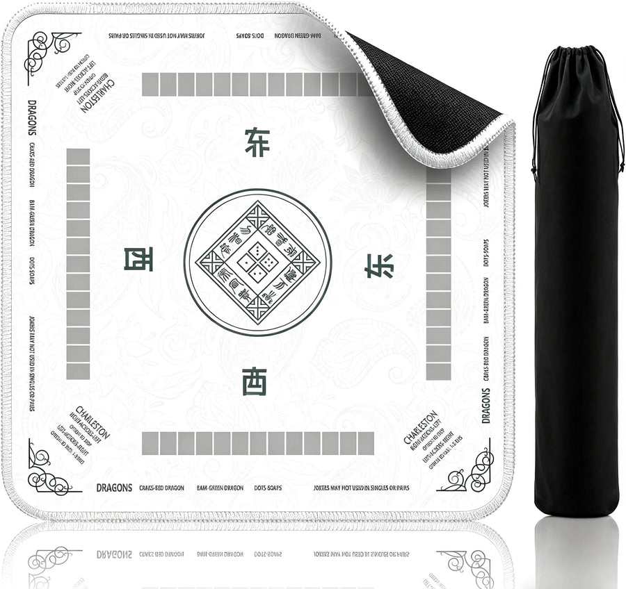 American Mahjong Table Mat with Carrying Bag, Rubber, Non-Slip, Quiet, Non-Staining
