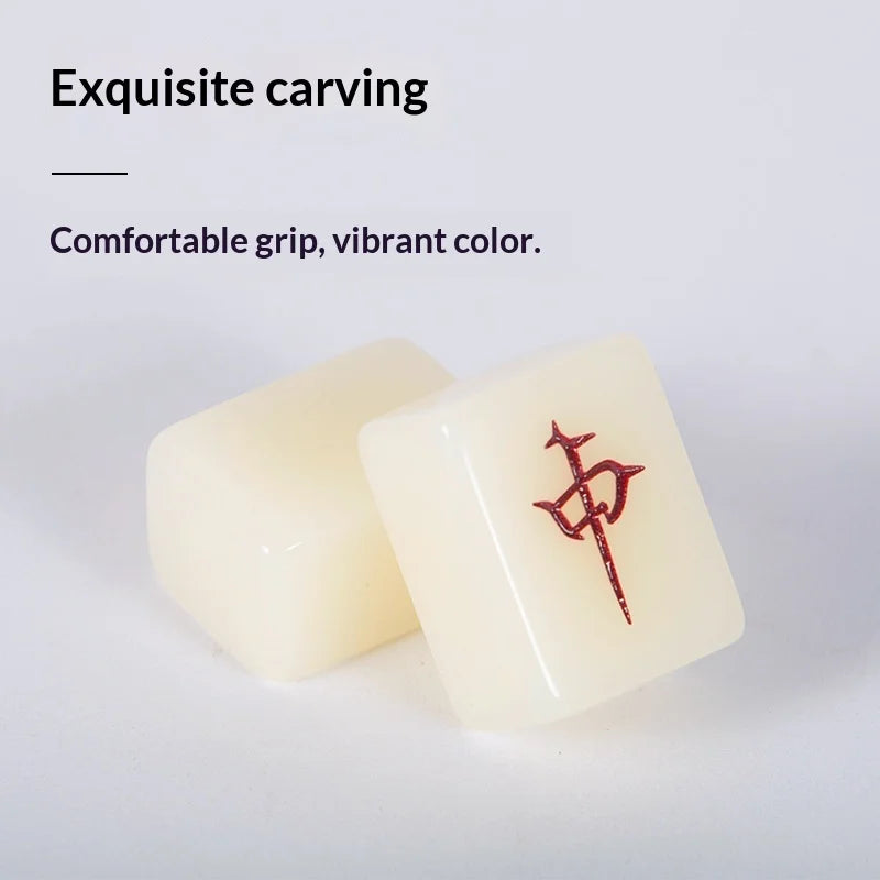 American Mahjong Set, 166 Melamine Tiles with Faux Leather Case, Dice, Chips and Wind Indicator, view 2
