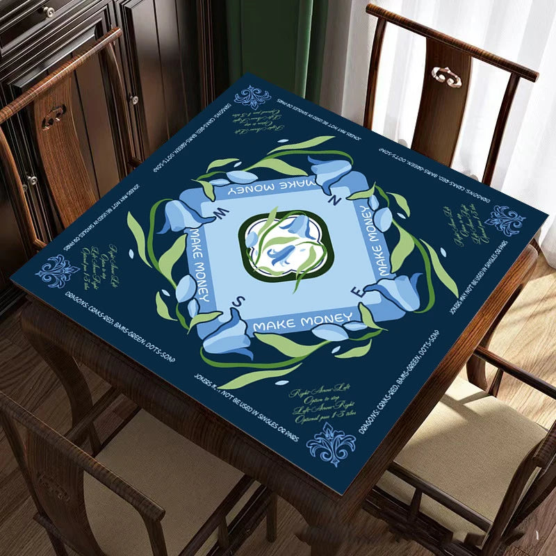 American Mahjong Mat, Thickened Rubber, Non-Slip, Waterproof, Noise Reducing, Stitched Edge