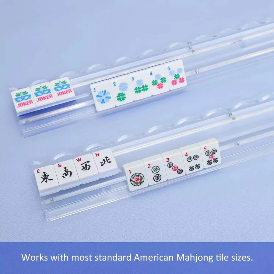 Mahjong Racks with Magnetic Pushers, 20 Inch Modern Scalloped Acrylic, view 3