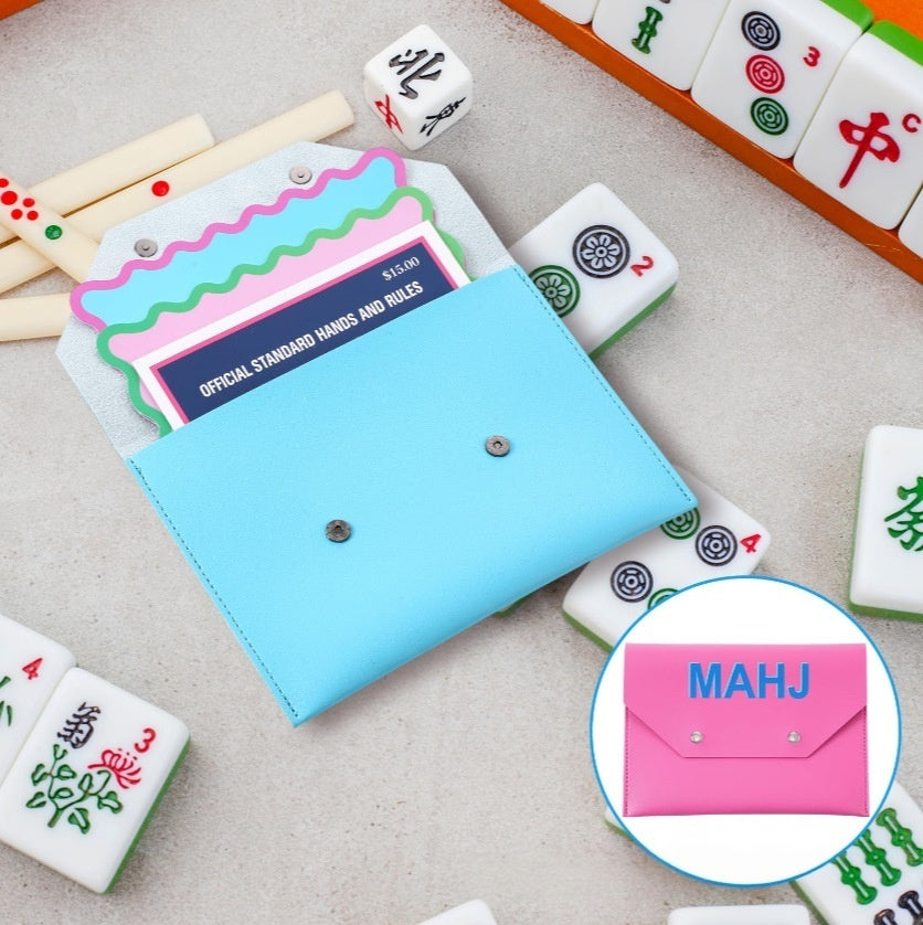 Mahjong Card Holder Pouch with Magnetic Closure, Portable Travel Bag, Multi-Color, view 4