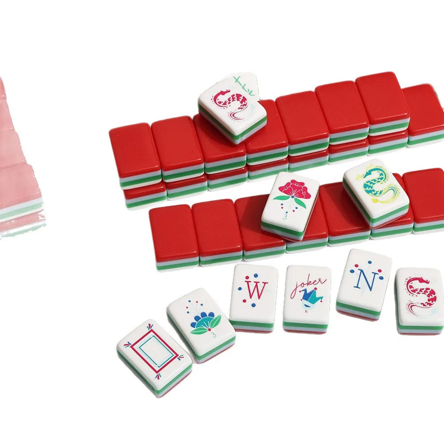 American Mahjong Tile Set, Four-Color Spliced Acrylic, Multicolor Tiles, view 5