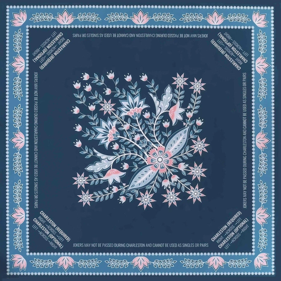 American Mahjong Mat, 33 x 33 Inch Neoprene, Non-Slip, Pink Leopard and Palm Scarf Print
