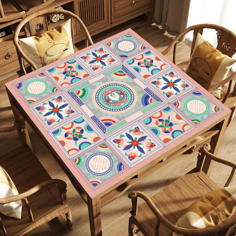 Mahjong Table Mat for 4 Players, Modern Neoprene, Non-Slip, Silent
