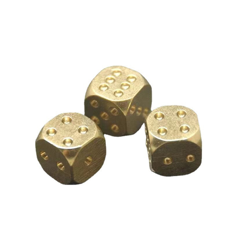 Mahjong Dice, Polished Solid Brass Square Dice, Metal Dice Ornament, view 5