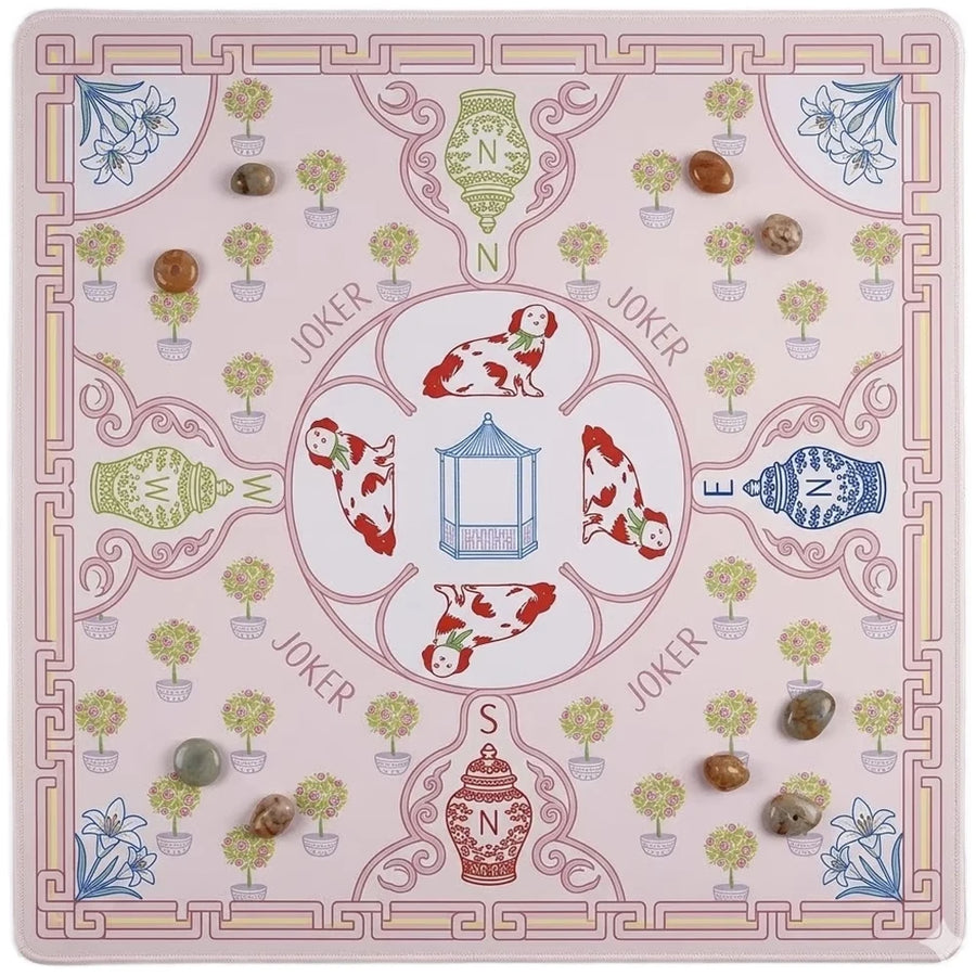 Mahjong Mat, 31.5 x 31.5 Inch (80 cm) Neoprene, Non-Slip, Waterproof, Tropical Leopard Print, view 4