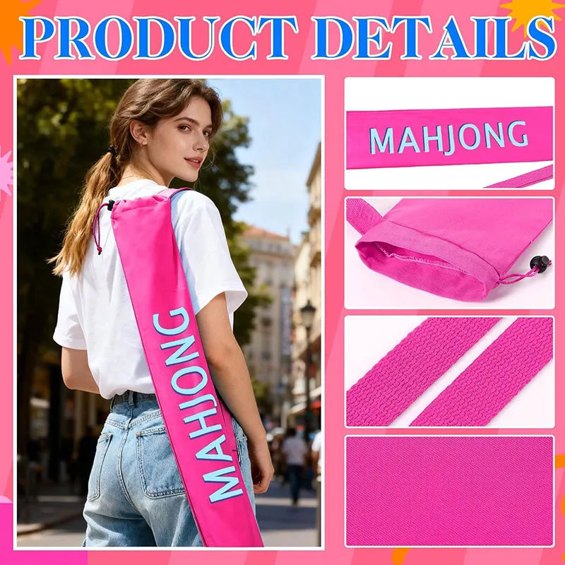 Mahjong Storage Handbag, Polyester Canvas Large Capacity Multi-Functional Travel Bag, view 6