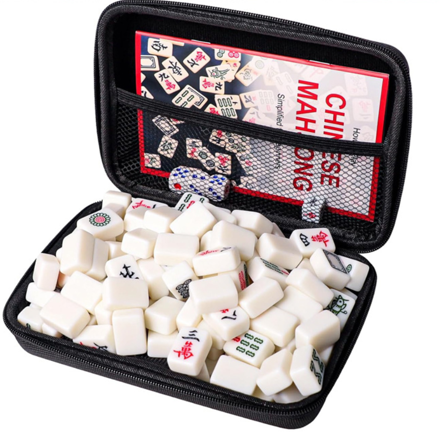 American Mahjong Set, Mini Travel Size, 166 Melamine Tiles, 24mm, with Zipper Bag, view 4