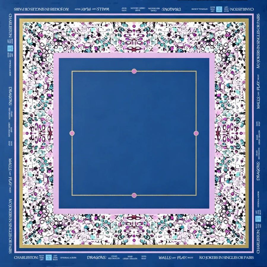 Mahjong Mat for American Mahjong Sets, Neoprene, Rose Floral Pattern