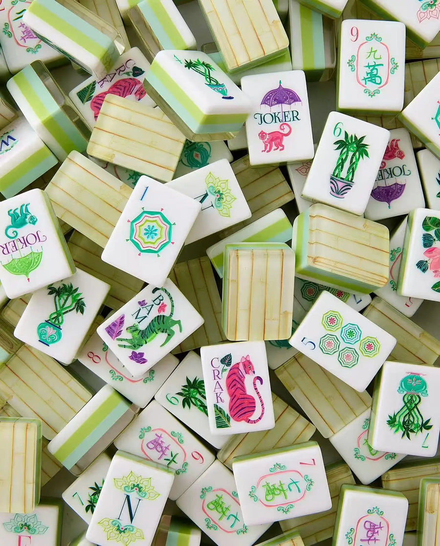 American Mahjong Tile Set, 160 Pieces, Acrylic Tiles with Crane Design