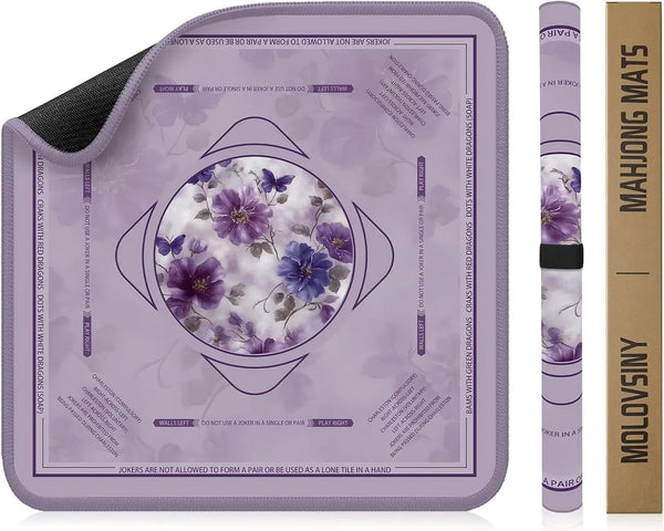 Mahjong Mat, 36 Inch Waterproof Game Mat and Table Cover, Portable, Lavender