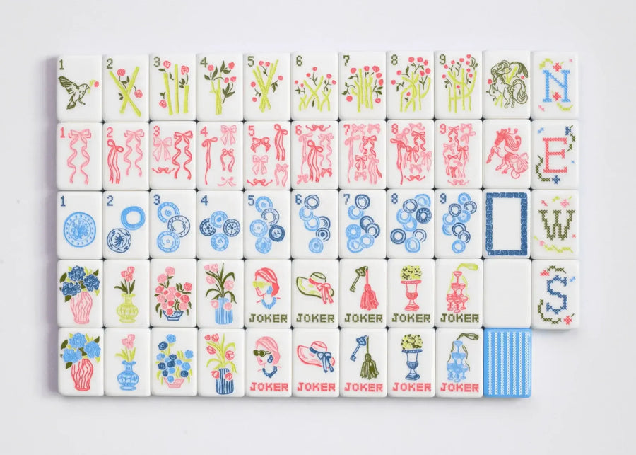 American Mahjong Tiles, Two Layer Acrylic, Pastel Blue, view 4
