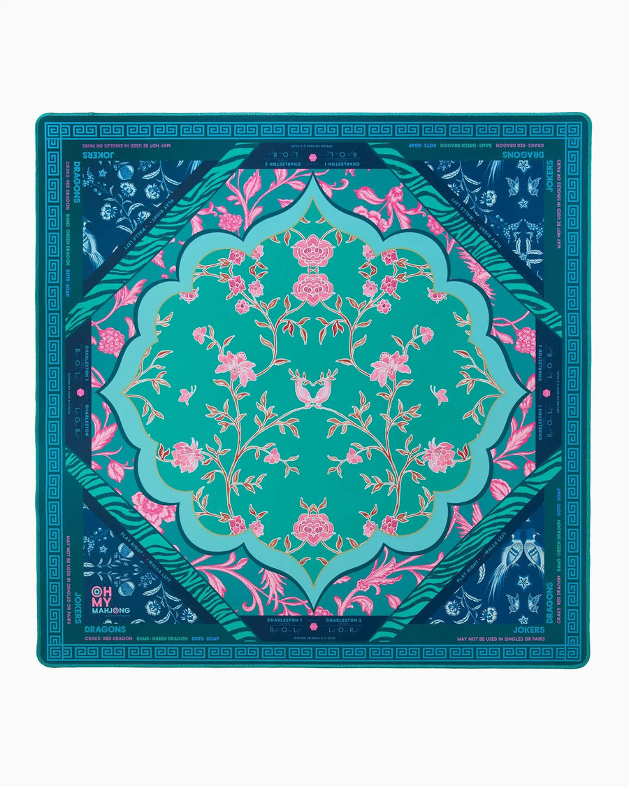 Mahjong Mat for American Mahjong Sets, Neoprene, Rose Floral Pattern