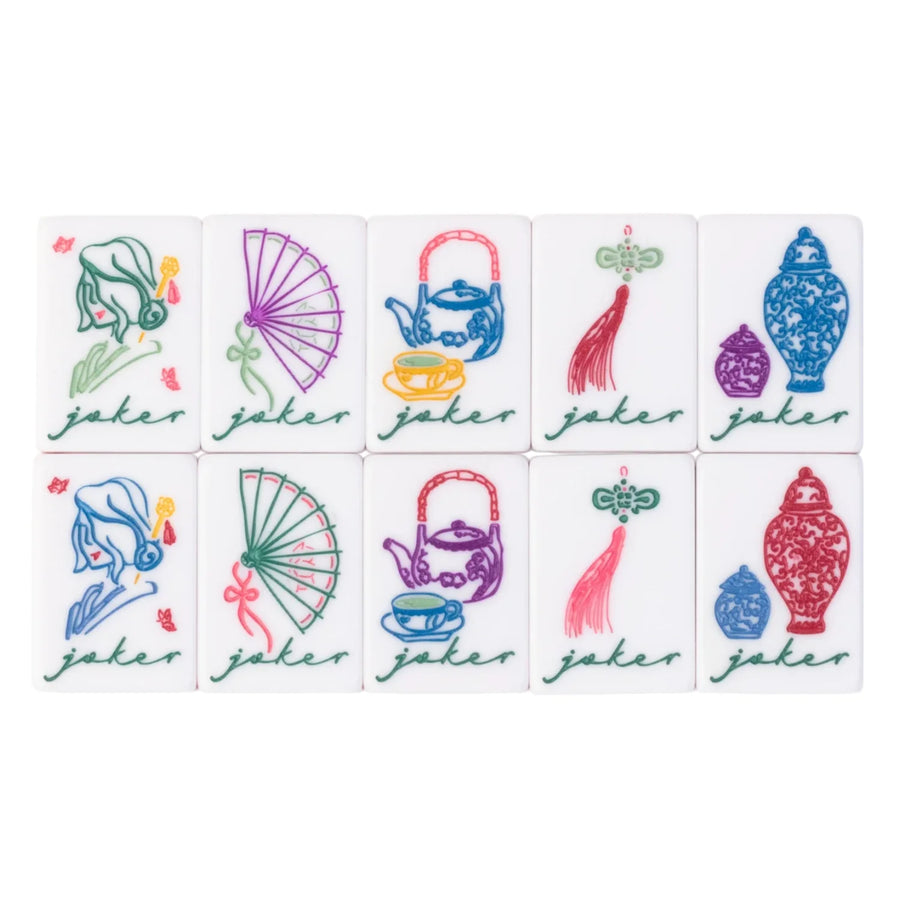 American Mahjong Tile Set, 160 Acrylic Tiles for 4 Players, Jade Green, view 3