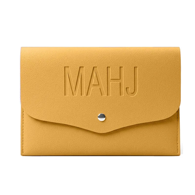 American Mahjong Card and Dice Organizer Case, PU Leather Accessory Pouch, view 10