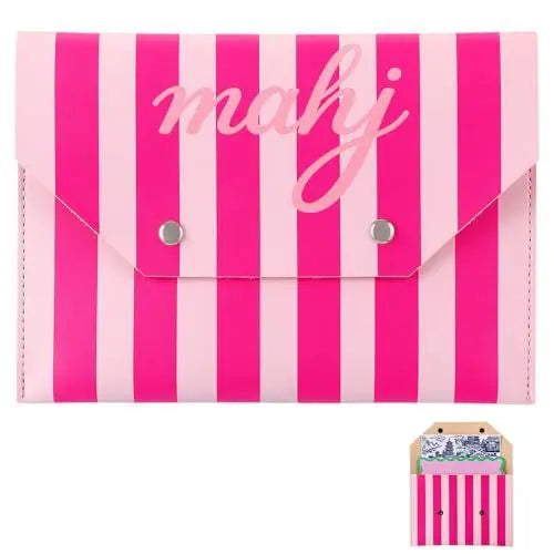 Mahjong Card Holder with Magnetic Closure, Portable Rule Card Storage Case and Protective Pouch