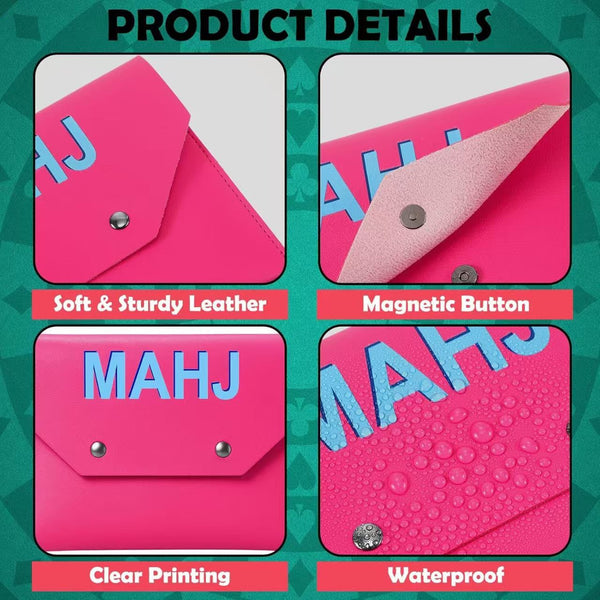 American Mahjong Card Holder Bag with Magnetic Closure, Travel Storage Bag
