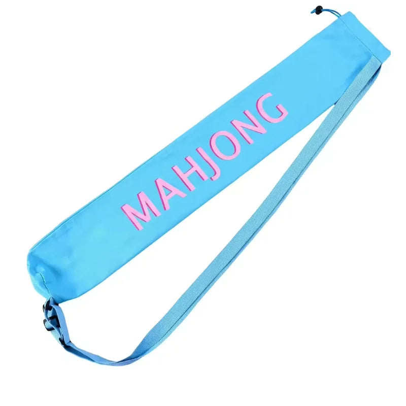 Mahjong Mat Bag, 34 Inch Long Drawstring Storage Tube with Straps, Portable Carrying Bag, view 8