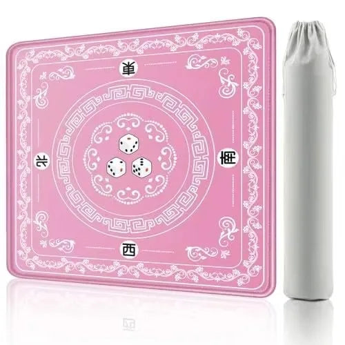 American Mahjong Mat with Charleston Markings and Bag, Square Rubber, Non-Slip, Noise Reducing