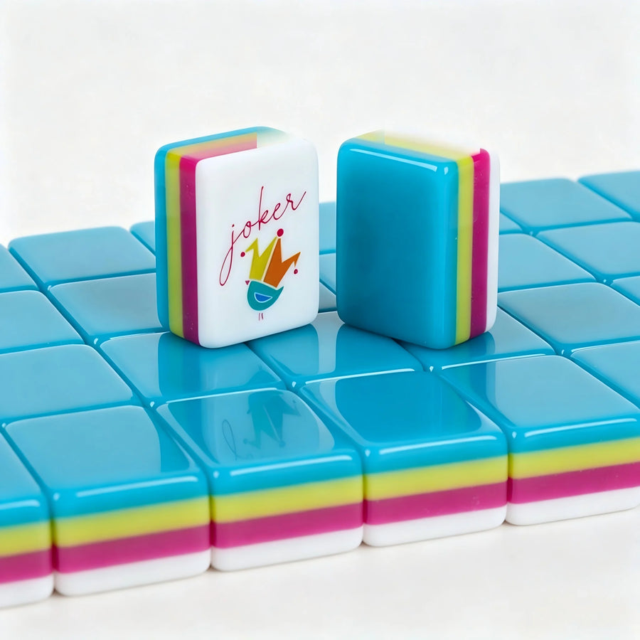American Mahjong Set with Jokers, 4 Layer Lake Blue Acrylic Tiles, Boxed, view 2