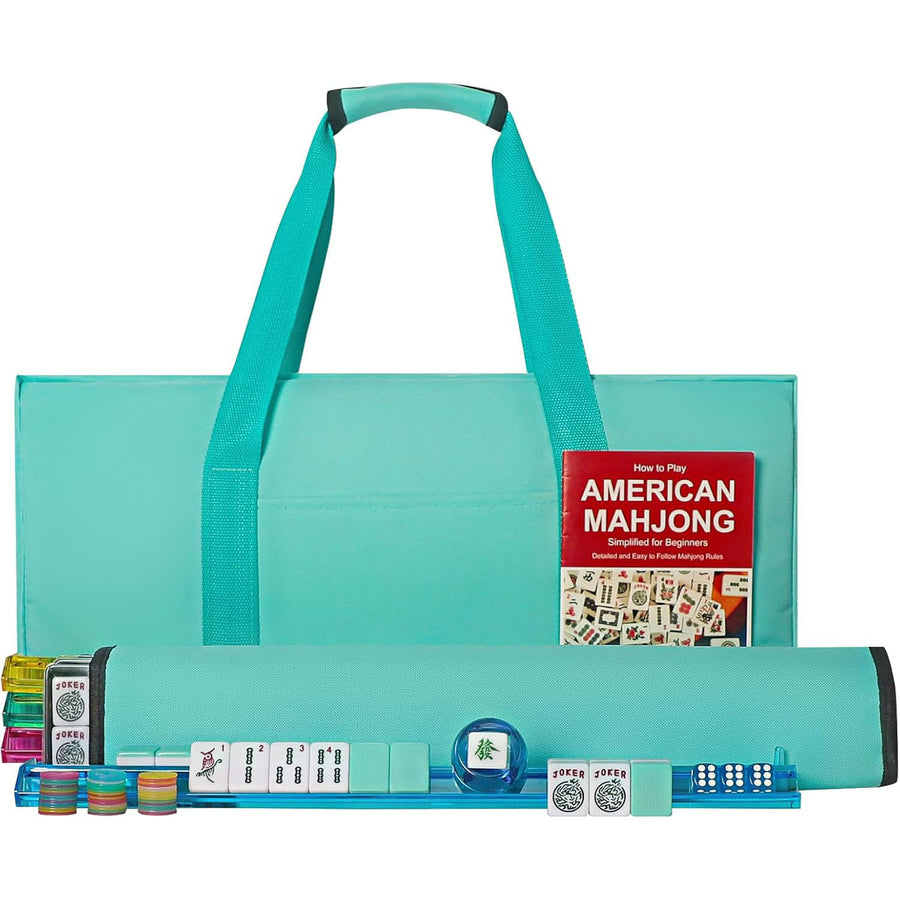 Mahjong Set, 166 Melamine Tiles, Canvas Tote Bag, Wind Indicator, for 4 Players, view 4