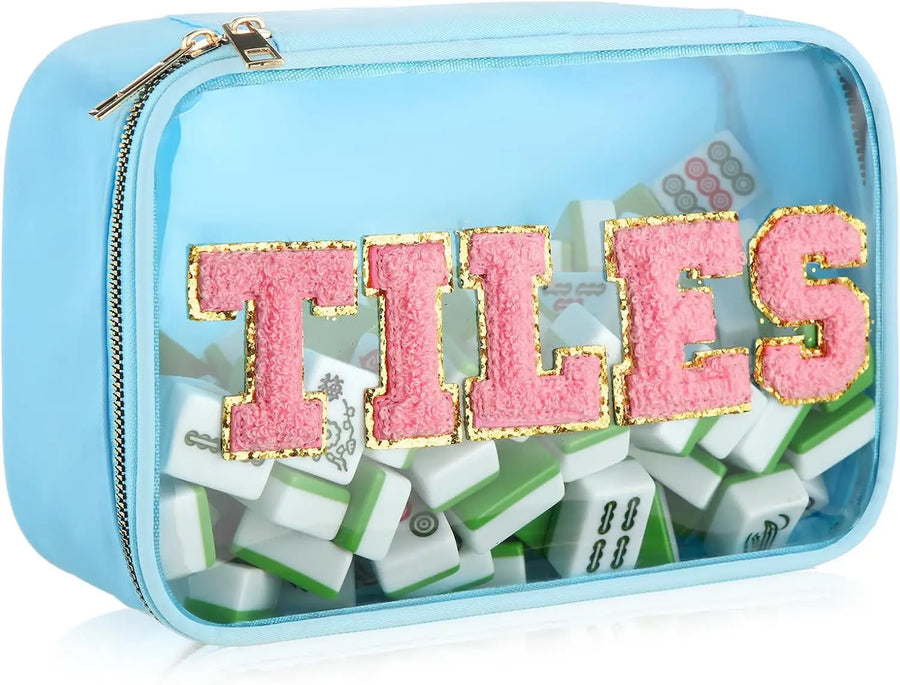 Mahjong Storage Bag with Embroidered Letters, PVC and Nylon, Foldable, Waterproof, view 5