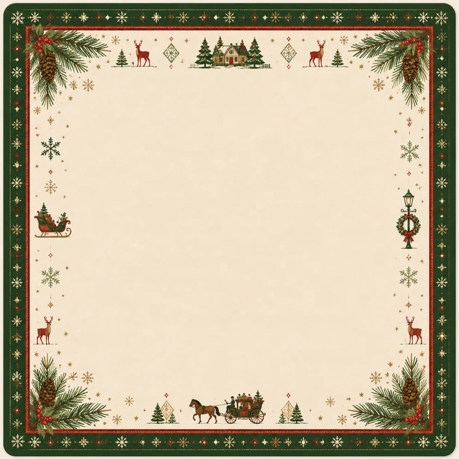 American Mahjong Mat, Christmas Neoprene Table Mat, Multiple Patterns, view 5