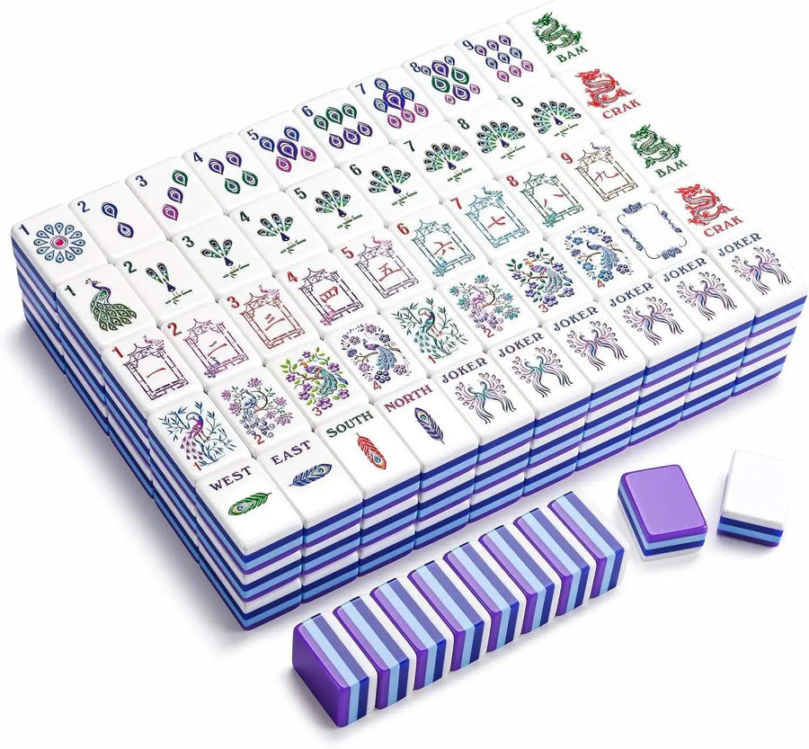 American Mahjong Set, 160 Engraved Acrylic Tiles, Hand Rubbed, Portable, view 4