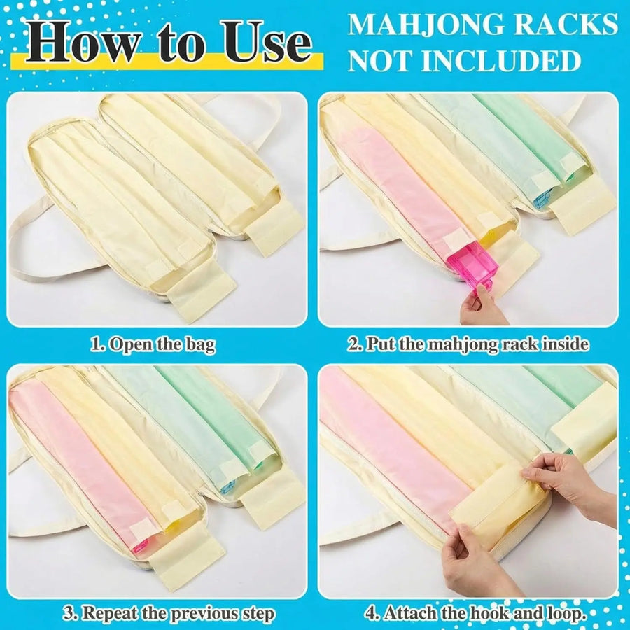 Mahjong Storage Bag, Large Capacity Waterproof Travel Bag with Compartments, Doubles as Makeup Bag, view 4