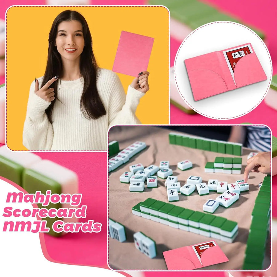 Mahjong Score Card Holder, PU Leather Foldable Waterproof Card Sleeve and Protector, view 6