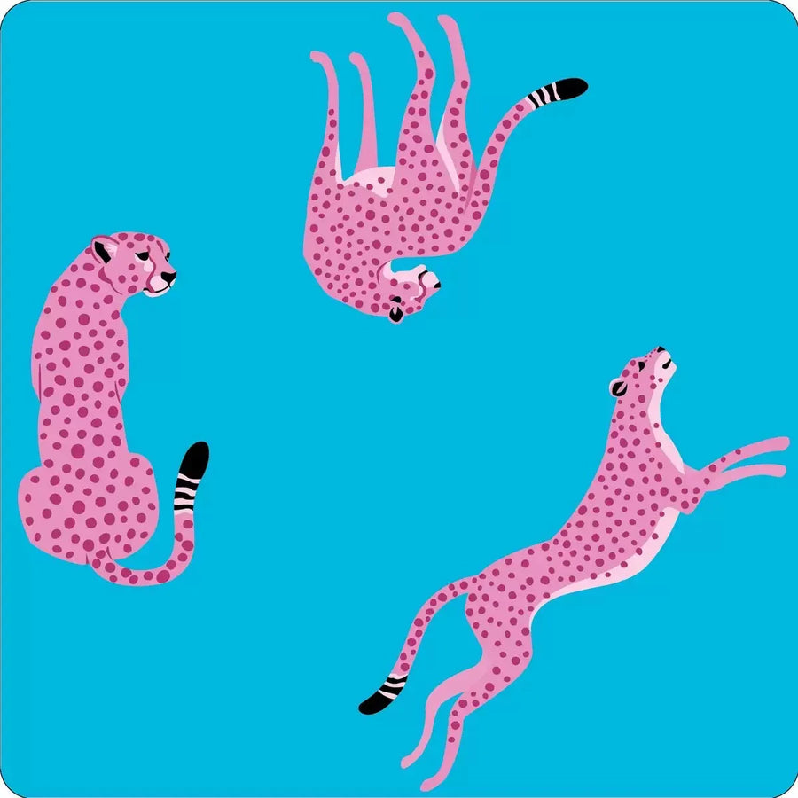 American Mahjong Mat, 33 Inch Neoprene, Non-Slip, Noise Reducing, Pink Leopard Print, view 2