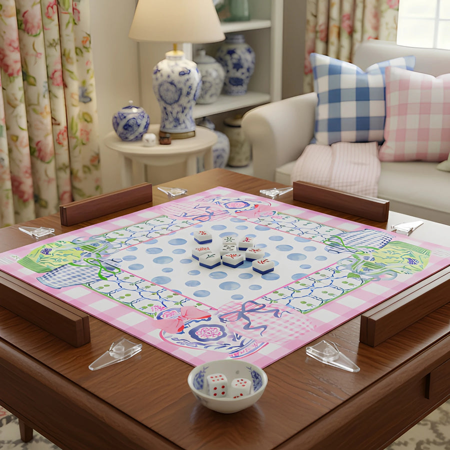 Mahjong Mat, 31.5 x 31.5 Inch (80 cm) Natural Rubber, Non-Slip, Noise Reducing, Preppy Style, view 3