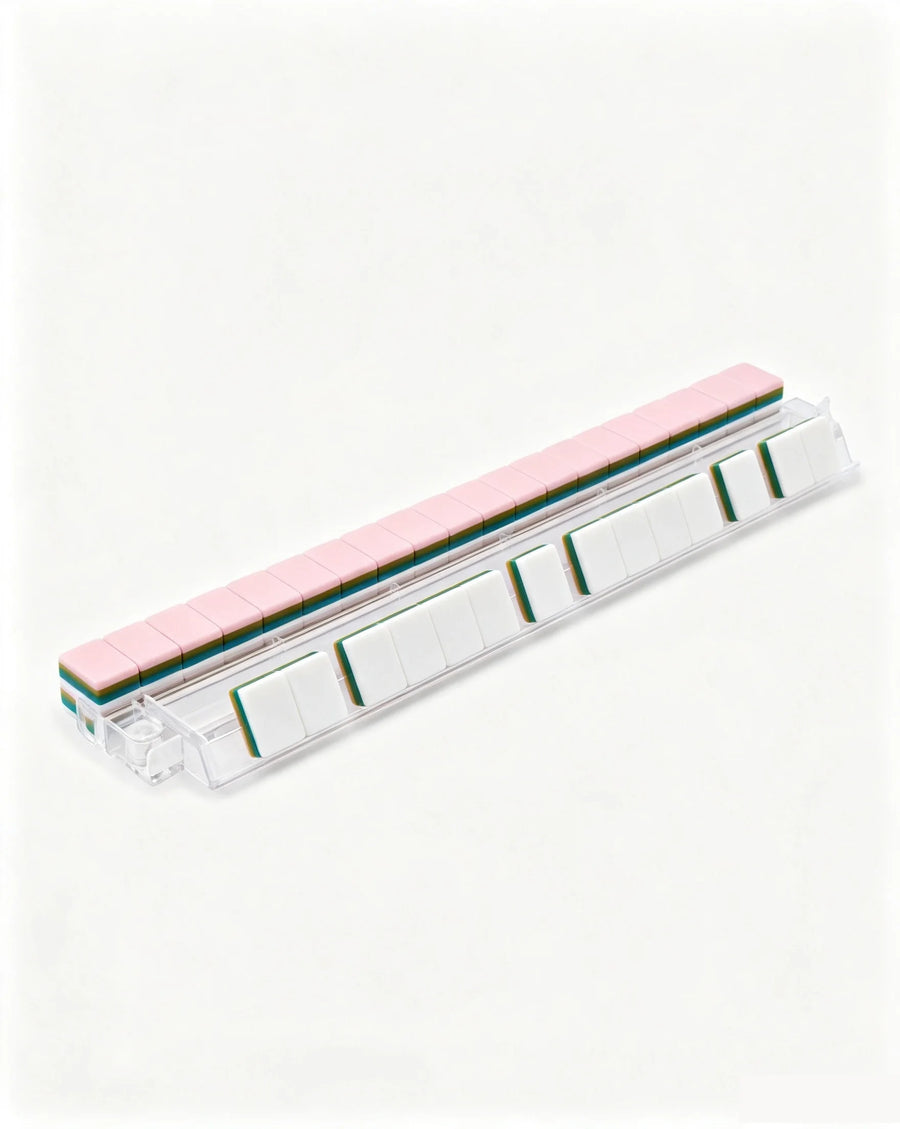 American Mahjong Set, 160 Acrylic Tiles, Pink with Chinese Patterns, view 5
