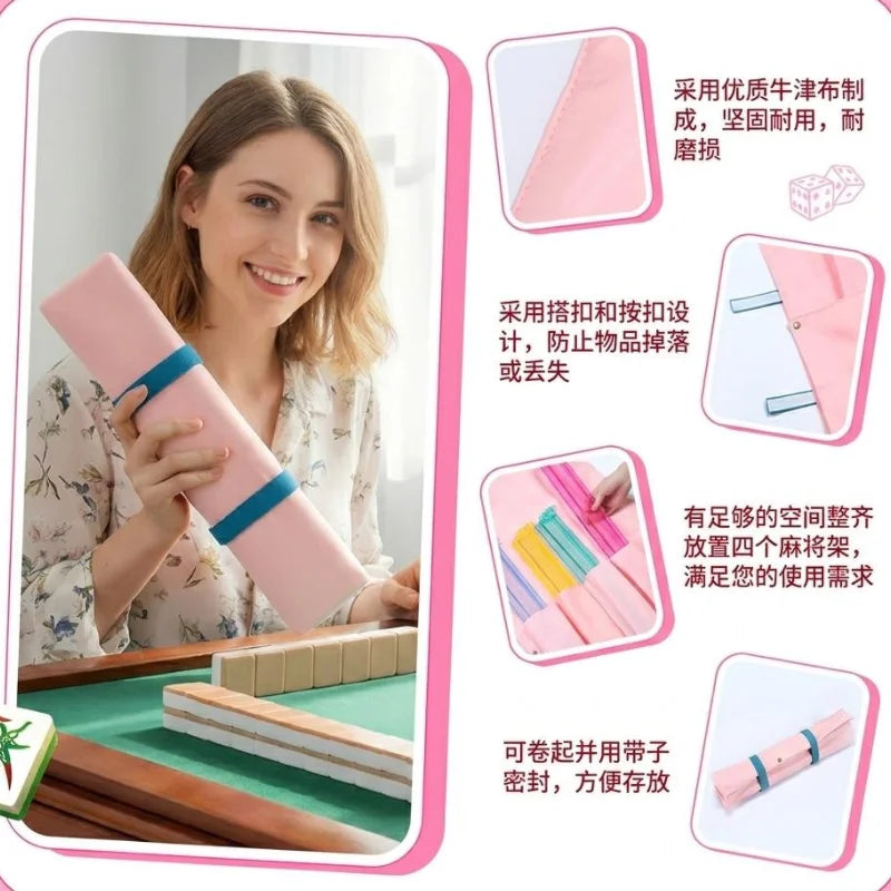 Mahjong Rack Bag, Roll-Up Cloth Protective Sleeve for Mahjong Racks and Pushers, view 3