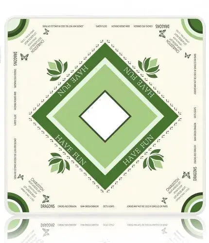 Mahjong Table Mat, Rubber Tablecloth for Mahjong Tiles, Emerald Green Pattern, view 8