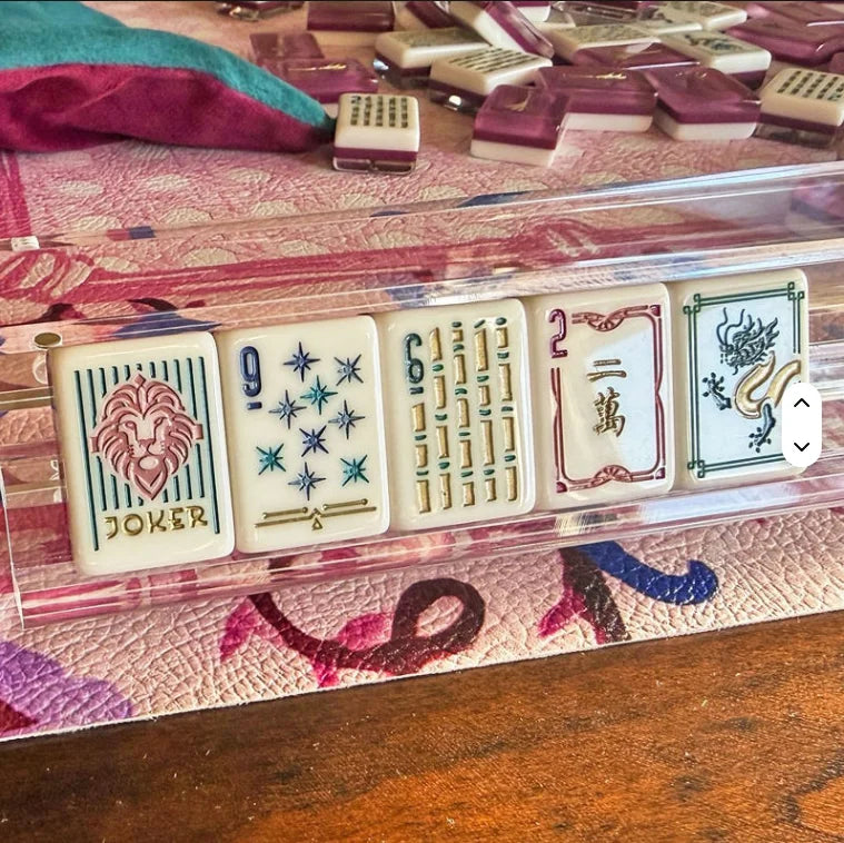 Mini American Mahjong Travel Set, 4 Layer Engraved Acrylic Tiles, view 2