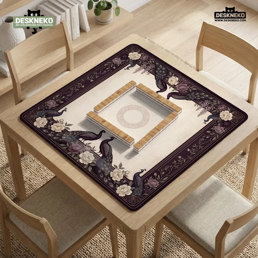 American Mahjong Mat with Charleston Zones and Carry Bag, Neoprene, Non-Slip, Crane, Bamboo and Cherry Blossom, view 2