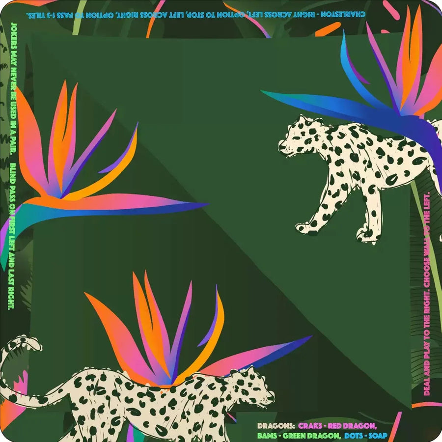 American Mahjong Mat, 33 Inch Neoprene, Non-Slip, Noise Reducing, Pink Leopard Print, view 4