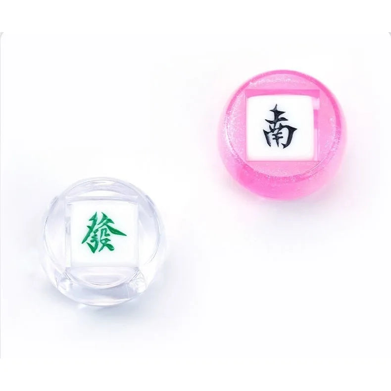 Mahjong Wind and Dot Dice Set, 22mm, East South West North Zhong Fa, view 6