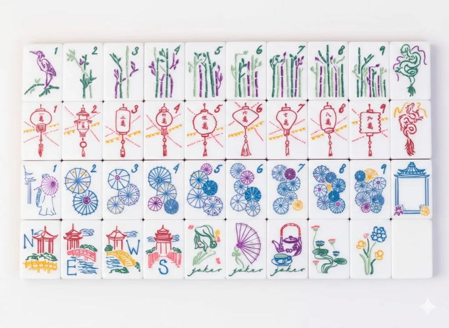 American Mahjong Tile Set, 160 Acrylic Tiles for 4 Players, Jade Green, view 6