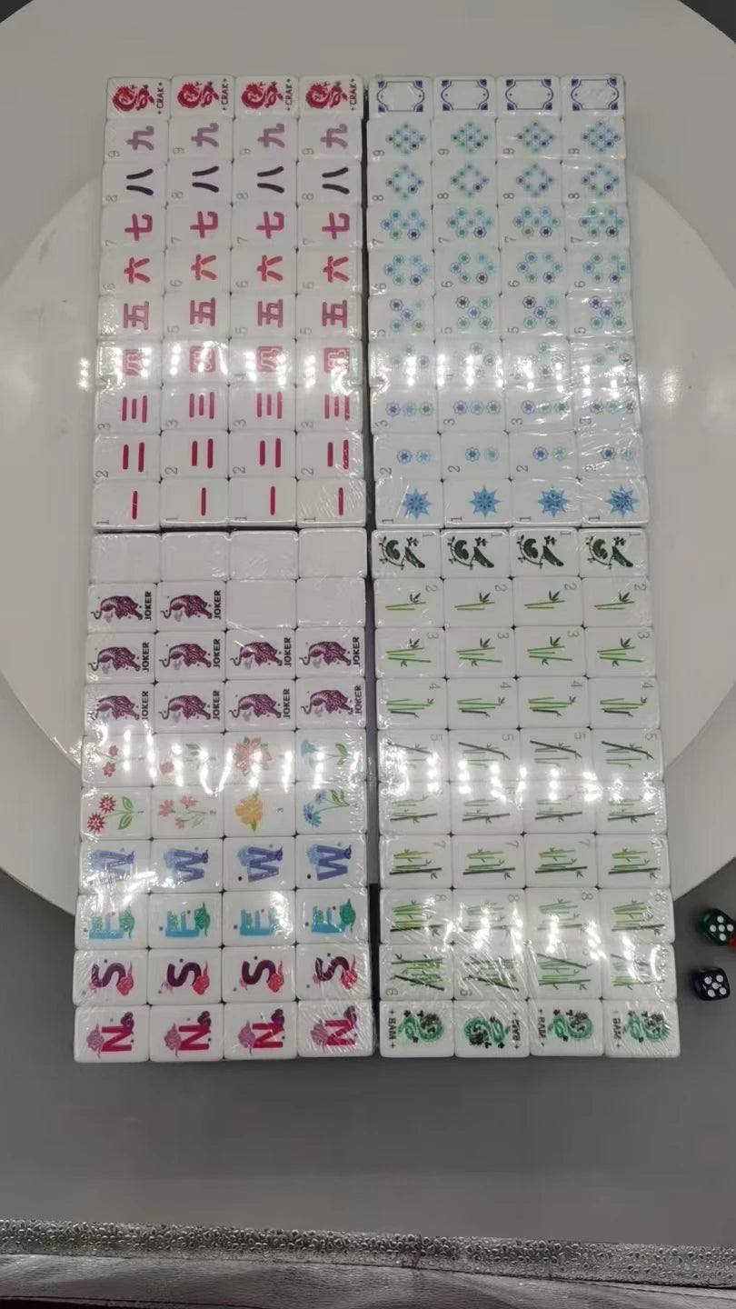 American Mahjong Set, 160 Tiles, 4 Layer Acrylic, Blue Floral, view 4