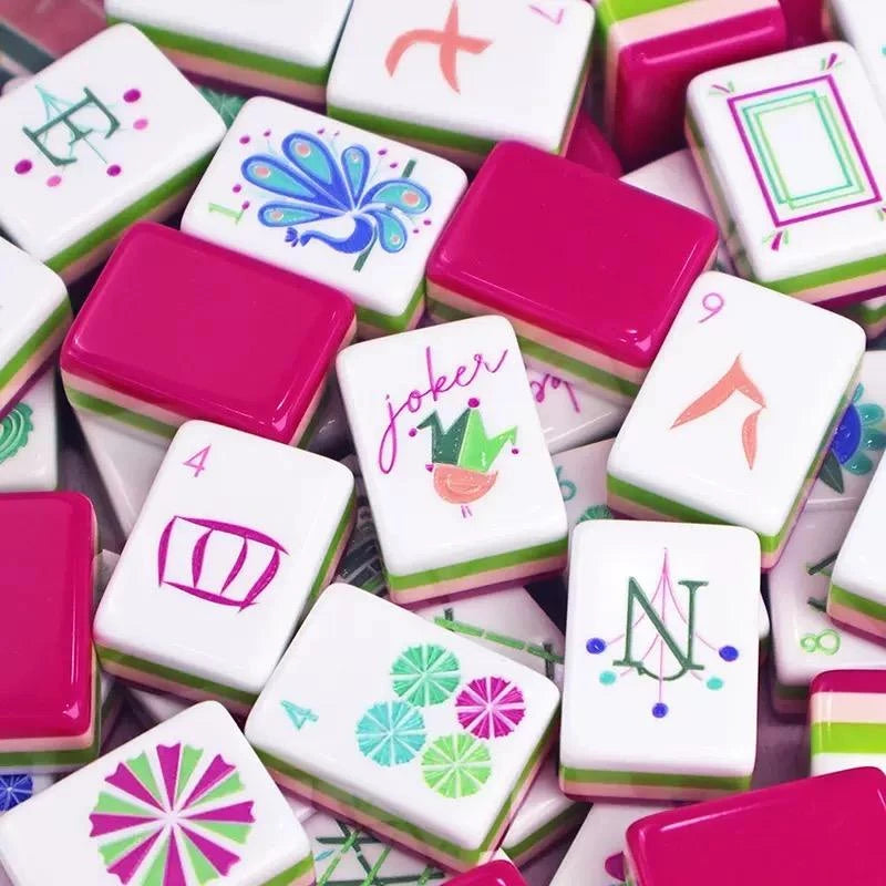 American Mahjong Set, 160 Engraved Acrylic Tiles, Hand Rubbed, Portable, view 12