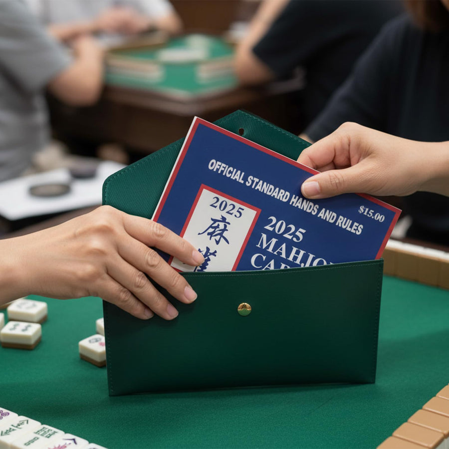 Mahjong Card Folio Sleeve, PU Leather Envelope Holder for Cards and Scorecards, view 6