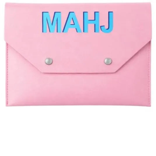 Mahjong Card Holder Pouch with Magnetic Closure, Portable Travel Bag, Multi-Color, view 9