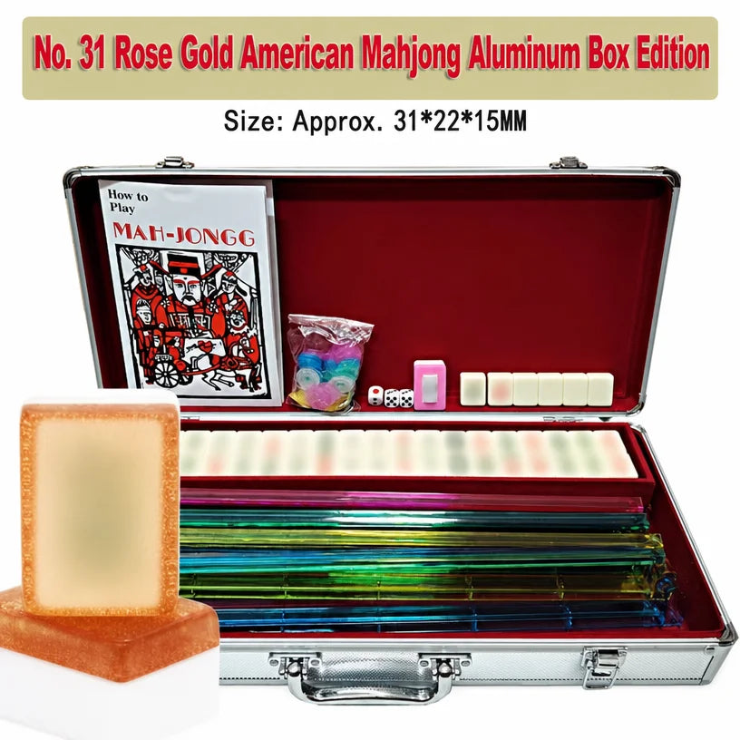 American Mahjong Set, 166 Acrylic Tiles with Aluminum Carry Case, Racks and Dice, view 7